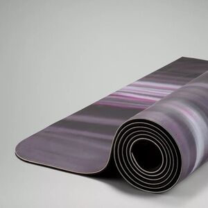 Lululemon The Mat - Black with Fuchsia and White Swirl Yoga Mat.